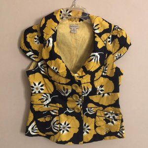 Anthro Floral Short Sleeve Jacket - Size 4